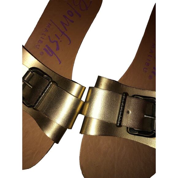 Blowfish Malibu Women's Brown Gold Faux‎ Leather Strappy Sandals Size 7.5 - Picture 8 of 9